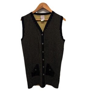 MONDI Vintage Artsy WOOL Sleeveless Sweater Vest 90s Y2K Academia‎ Size 38 Fall